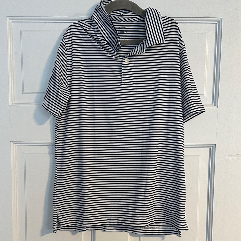 Crewcuts Navy and White Striped Polo Shirt